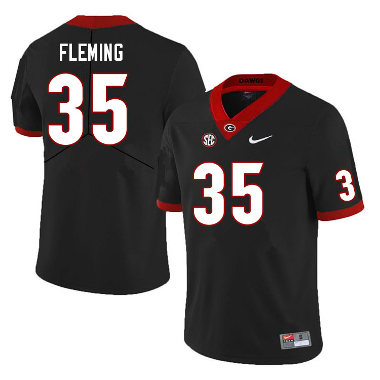 Men #35 Jacob Fleming Georgia Bulldogs College Football Jerseys Sale-Black - Click Image to Close